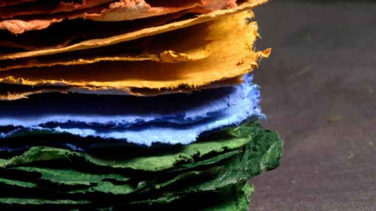 Colorful handmade linen rag paper